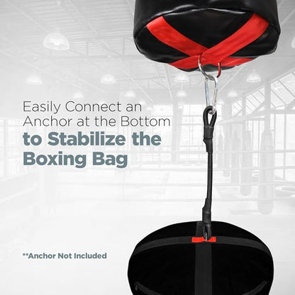 LoGest Boxing Bag - Hanging Punching Bag Sports Training Equipment - MMA, Karate, Judo, Muay Thai, Kickboxing - Hanging or Freestanding - Unfilled Max Capacity 100 Lbs - Heavy Punching Bag