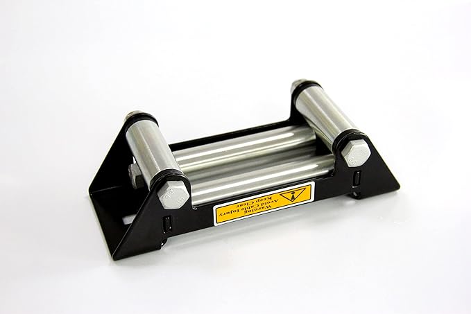 SALMAN 6" 4000-4500LBS 4-Way Roller Steel Fairlead 6 inch(152 mm) Hole Spacing for UTV/ATV Winch Accessory