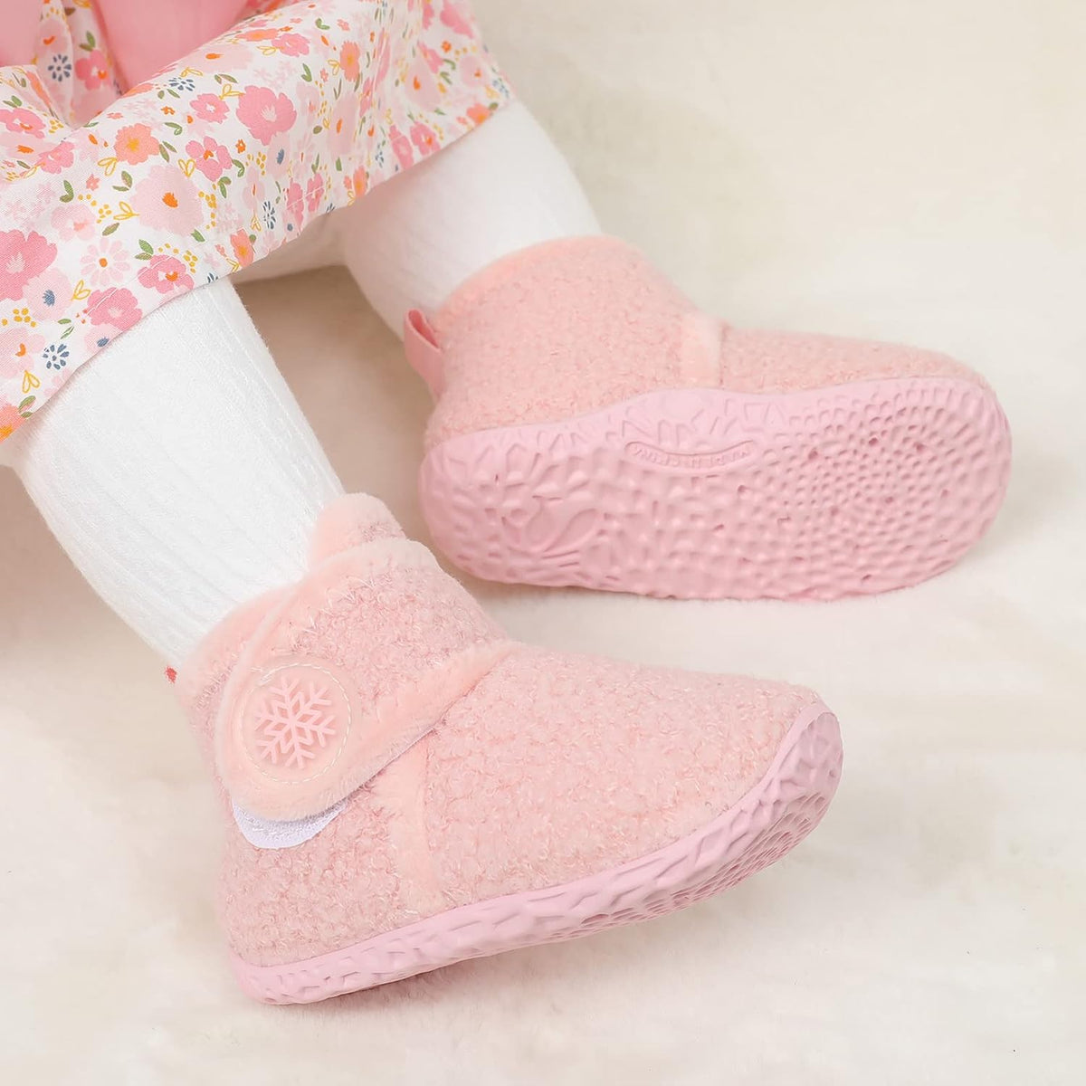 FEETCITY Baby Booties Girls Boys Infant Slippers First Walkers Shoes Warm Socks Newborn Crib Shoes.
