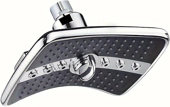 Rainfall Showerhead, Rectangular High Pressure Rain Fall Showerheads Rain Shower Head ABS Rainfall Shower Head Adjustable Angle 3 Levels Bathroom Showerhead