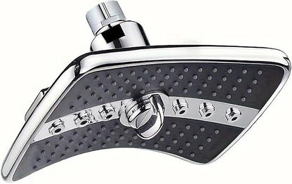 Rainfall Showerhead, Rectangular High Pressure Rain Fall Showerheads Rain Shower Head ABS Rainfall Shower Head Adjustable Angle 3 Levels Bathroom Showerhead