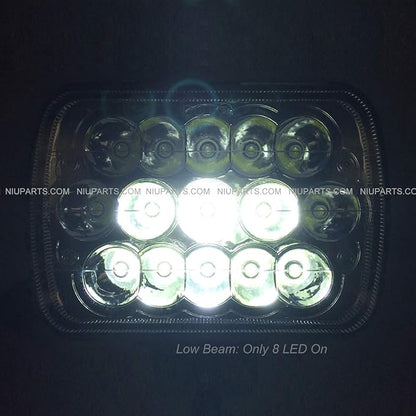 NIUPARTS Sealed Headlight with 15 x 5 x 7 Inch LED Lights (Compatible with Universal Trucks and Various Others)