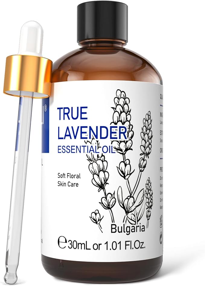 HIQILI Lavender Essential Oil for Diffusers, Aromatherapy, Natural Relaxation, Stress Relief  Sleep Aid, Therapeutic Grade 1 Fl Oz