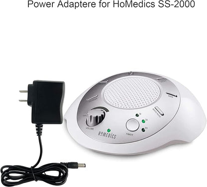 LEFXMOPHY SS-2000A Power Adapter Replacement for HoMedics SS-2000 White Noise Sound Machine AC 6V Black Supply with 4ft Cord
