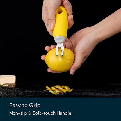 KITCHENDAO Citrus Lemon Peeler Zester Tool with Specially Designed Channel Knife to Save Effort, Ultra Sharp Lemon Rind Twist Peeler Tool Bar Bartender Lime Lemon Stripper for Cocktails Kitchen