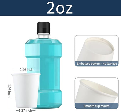 [300 Count - 2 oz] Small Paper Cups, Mouthwash Cups Bathroom Cups Mini Cups Small Disposable Cups