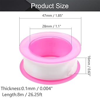 Othmro 1Pcs 1 Plumbing Tape Pipe Tape PTFE Pipe Sealant Tape Industrial Thread Sealants Teflon Tape Plumbers Tape Seal Tape for Plumber Pipe Thread Seal White Pink