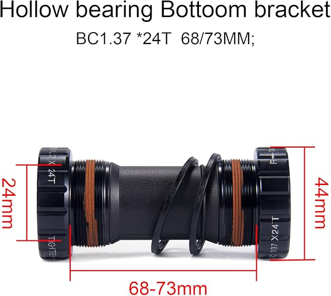 BOLANY Bike Cranksets 170mm Hollow Integrated 104BCD Single Speed Round Chainring 34T36T MTB Crankset with Bottom Bracket