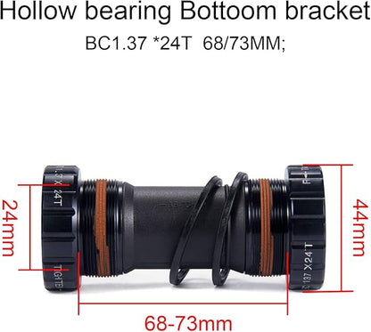 BOLANY Bike Cranksets 170mm Hollow Integrated 104BCD Single Speed Round Chainring 34T36T MTB Crankset with Bottom Bracket
