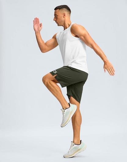 G Gradual Men's Gym Shorts wtih Zipper Pocket 9" Athletic Basketball Mesh Shorts for Men Workout Quick Dry Lightiweight