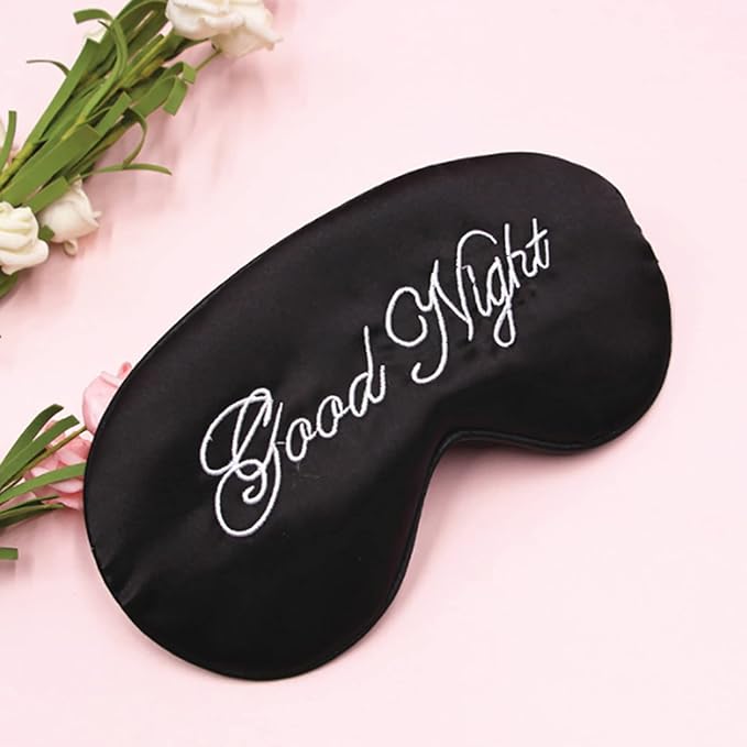 Sleep Cover Silk Soft Plush Eye Cover, Adjustable Strap Sleeping Eye Blinder Night Eyeshade Cover for Sweet Sleep Travel Nap Dry Puffy Eye Relax 1PCS Black