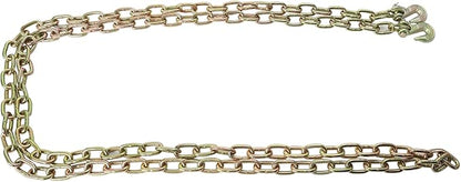 14''x12' Grade 70 Transport Binder Chain, G70 Tow Chain with Clevis Grab Hooks, 12,100 Lbs Breaking Strength for Load Tie-Down Fixed Cargo Flatbed Truck Trailer Chain