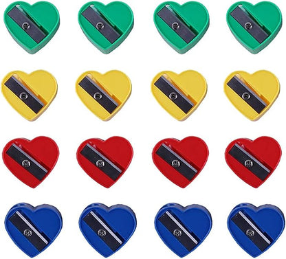 25 Pcs Mini Colorful Heart Pencil Sharpeners Manual Handheld Pencil Sharpeners for Kids