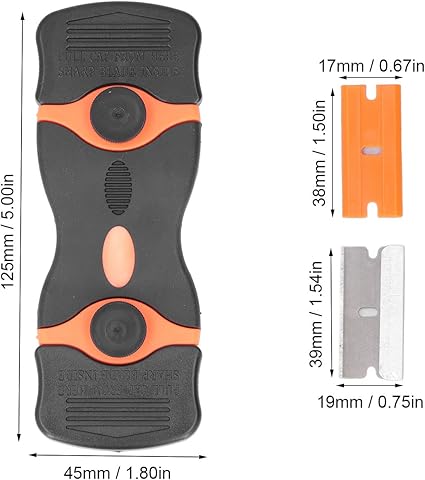 Razor Blade Scraper 2pcs 2-in-1 Scraper Tool ABS Razor Scraper Multi Purpose Cleaning Scraper Tool Double Edged Putty Knives for Removing Decals Stickers Paint