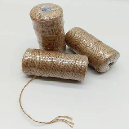 328 feet Jute Twine 3ply 2mm Diameter Burlap Ribbon Gardening String Heavy Duty Arts and Crafts or Gift Wrapping Natural