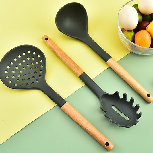 Silicone Cookware Set Kitchen Utensils Accessories Spatula Serving Soup Spoon Baking Set Non Stick Cooking Appliances Pot Set