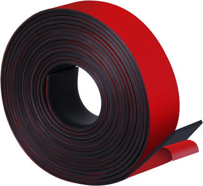 Rubber Strips with Adhesive Backing, 2" W x 1/8" T x 20' L Solid Neoprene Rubber Sheets, Rolls & Strips for DIY Warehouse Flooring, Gasket, Pads, Padding, Matting, Crafts Protection