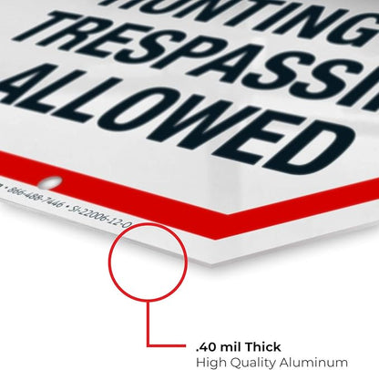 Sigo Signs, Private Property Sign, No Hunting or Trespassing Sign, 12x12 Inches, Rust Free .040 Aluminum, Fade Resistant, Made in USA