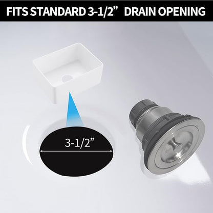Sink Strainer Kitchen Sink Drain Assembly Kit 3-12 Inch with Kitchen Sink Drain Basket,304 Stainless Steel Sink Stopper  Cover Lid,Stainless Steel Brushed
