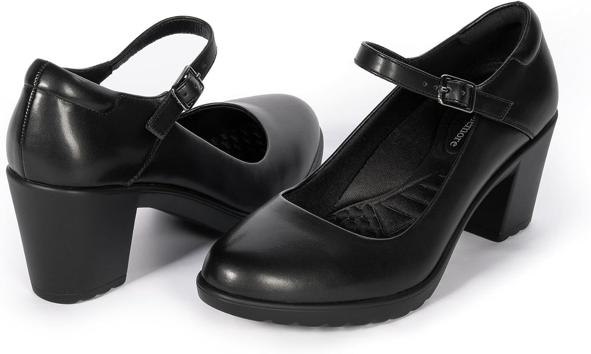 New But Not In Original Box. Cusolemore Mary Jane Heels with Arch Support, Closed Round Toe Chunky Pumps for Women, Comfortable Block Heel Dress Shoes.