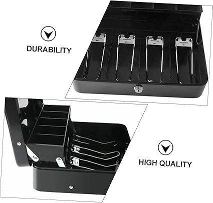 STOBOK 1pc Cash Register Box Cash Register Box Container with Lid Money Coin Tray Cashier Money Case Cash Drawer Cashier Drawer Cashier Storage Case Coins Case Money Box Abs With Cover