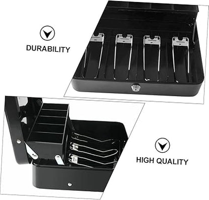 STOBOK 1pc Cash Register Box Cash Register Box Container with Lid Money Coin Tray Cashier Money Case Cash Drawer Cashier Drawer Cashier Storage Case Coins Case Money Box Abs With Cover