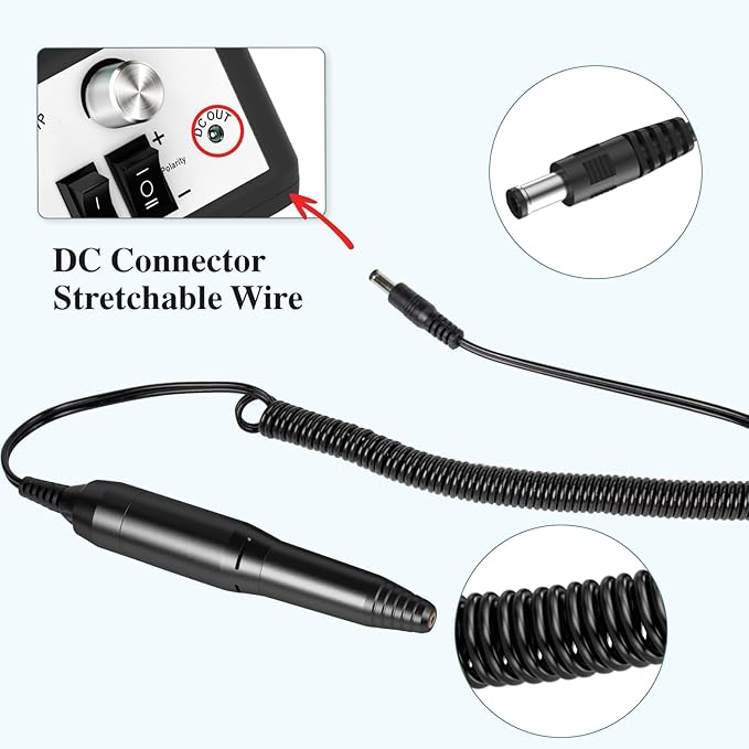 Nail Drill Handpiece Replacement for Professional Nail Drill Machine, 20000 RPM Handpeice Replacement Parts for SUBAY, ALLE S, HOINVO and JIASHENG, Black