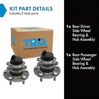 TRQ Rear Wheel Hub Bearings Assembly Set Compatible with 2010-2013 Kia Soul