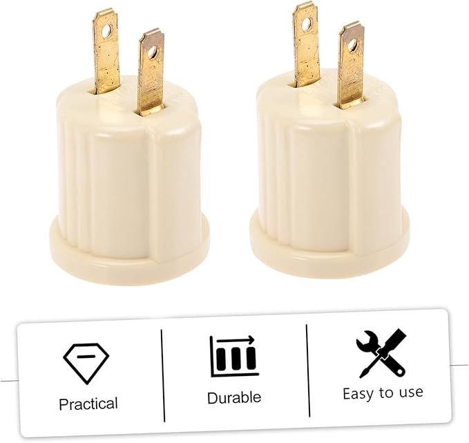 DOITOOL 2sets Indoor Use Light Socket Adapter Us to Bulb Socket Outlet Converter Easy Installation 2pcs2