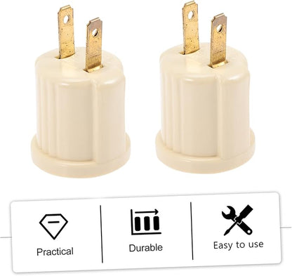 DOITOOL 2sets Indoor Use Light Socket Adapter Us to Bulb Socket Outlet Converter Easy Installation 2pcs2