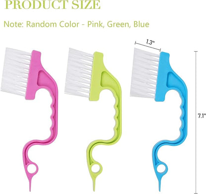 Trycooling Hand-held Groove Gap Cleaning Tools Door Window Track Kitchen Cleaning Brushes (Random Color-Blue, Green, Pink) (1 Pc)