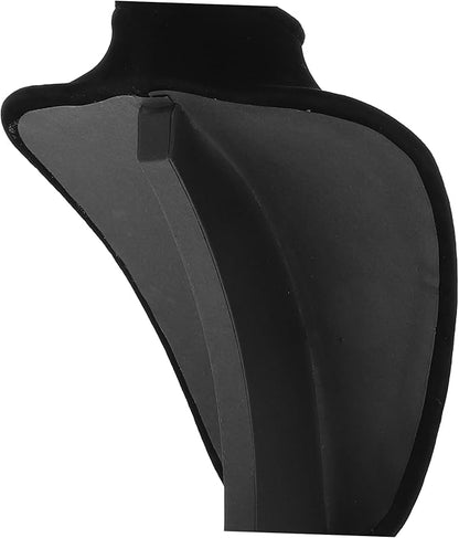 Zerodeko Versatile Jewelry Organizer Suede Bust Display Stand for Necklaces Black 22x15cm