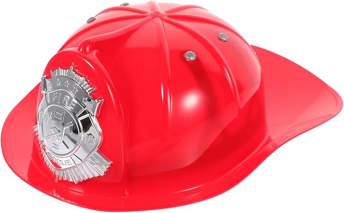 Fireman Helmet Plastic Hard Hat Fire Chief Helmet Firefighter Roleplay Costume Fireman Accessory for Cosplay Party Dress Up