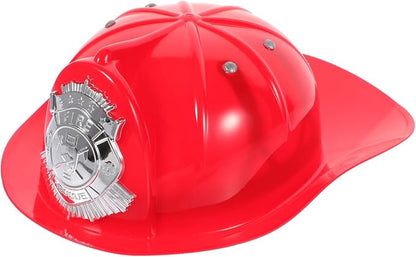 Fireman Helmet Plastic Hard Hat Fire Chief Helmet Firefighter Roleplay Costume Fireman Accessory for Cosplay Party Dress Up