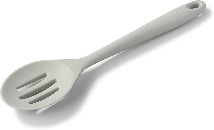 Silicone Non Scratch Slotted Spoon, French Grey, 28 cm