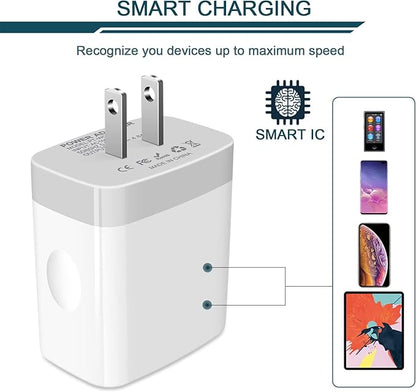 USB Charger Cube, Wall Charger Plug, AILKIN 4.8A 4-Muti Port USB Adapter Power Plug Charging Station Box Base Replacement for iPhone 15 14 13 12 11 Pro MaxX8, iPad, Samsung Phones USB Charging Block