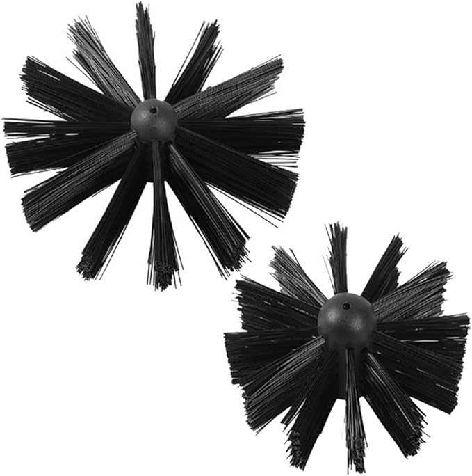 Chimney Washing Brushes Fireplace Cleaning Supplies 5.9in and 3.9in Brush Heads 516 Screw Thread Dryer Vent Cleaner Kit Attachment