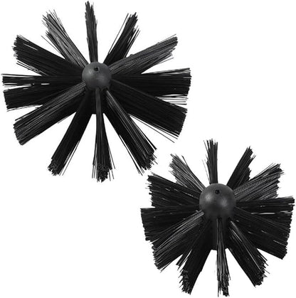 Chimney Washing Brushes Fireplace Cleaning Supplies 5.9in and 3.9in Brush Heads 516 Screw Thread Dryer Vent Cleaner Kit Attachment