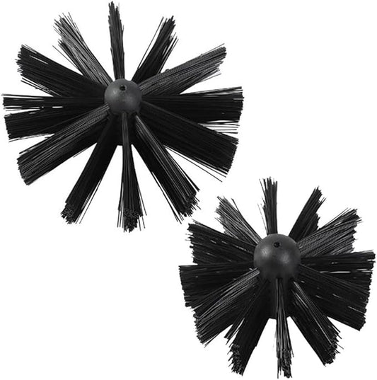 Chimney Washing Brushes Fireplace Cleaning Supplies 5.9in and 3.9in Brush Heads 516 Screw Thread Dryer Vent Cleaner Kit Attachment