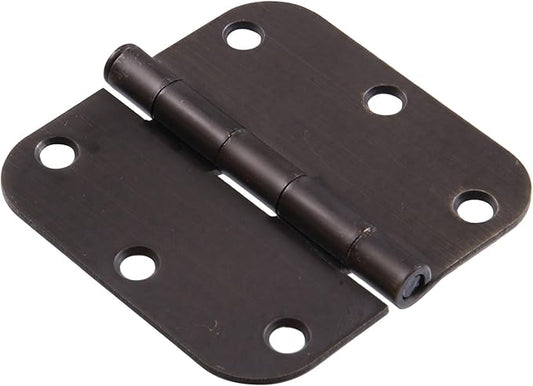 Hillman 852593 3-12-Inch Residential Door Hinge with 58-Inch Round Corner Removable Pin Full Mortise, Oil Rubbed Bronze