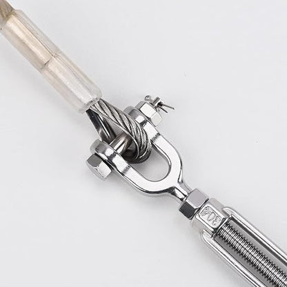 Turnbuckle 38 M10 304 Stainless Steel Turnbuckle, 3200 lbs Working Load Limit, Jaw and Jaw Turnbuckles for Cables Wire Tensioner, Turnbuckle for Shade Sail, Yard Zipline