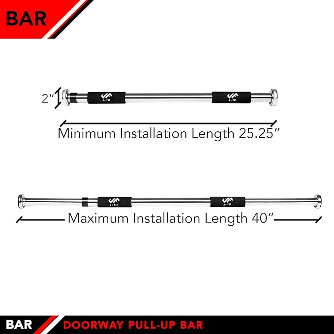 JFIT Deluxe Multi Exercise Doorway Pull-Up Bar with Comfort Grips, 40-Inch