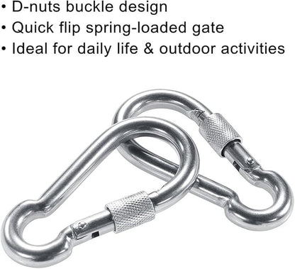 PROND Locking Carabiners, Heavy Duty Carabiner, 316 Stainless Steel Screw Lock Carabiner Hooks