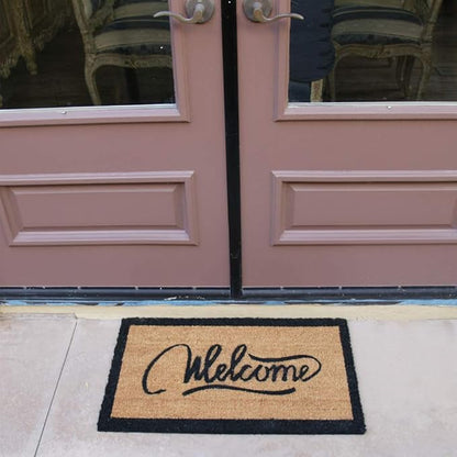 Rubber-Cal "Modern Ribbon Script AiCoir Welcome Mat 15mm X 18" X 30"