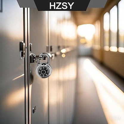 Combination Padlock 1 Pack, Fixed Dial Combination Padlock with Different Combinations, 2 in. Wide. Black Turntable, Lock for Gym  Locker, School, Toolbox, and More