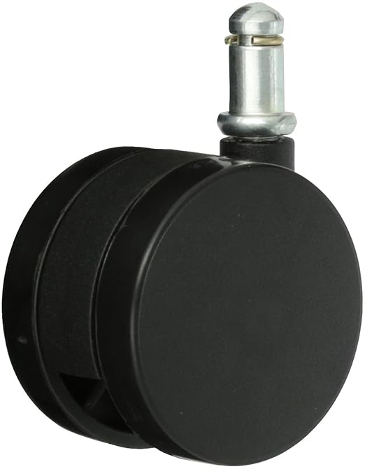 Shepherd Ultima Series 60mm Diameter Un-Hooded Twin Nylon Wheel Caster, 7/16" Diameter x 7/8" Length Grip Ring Stem, 100 lbs Capacity, Black Finish