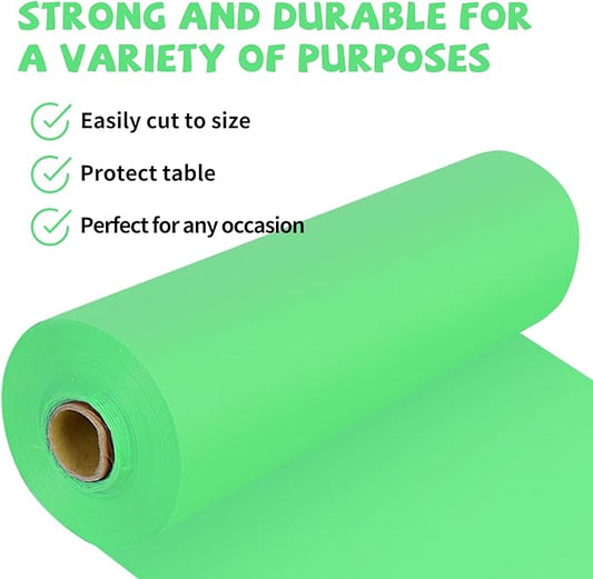 54 Inch X 300 Feet Plastic Table Cover Roll Premium Disposable Plastic Tablecloth for All TypeShape Tables  Picnic, Party, Banquet, Birthdays, Weddings (Lime Green, 54 Inch X 300 Feet)
