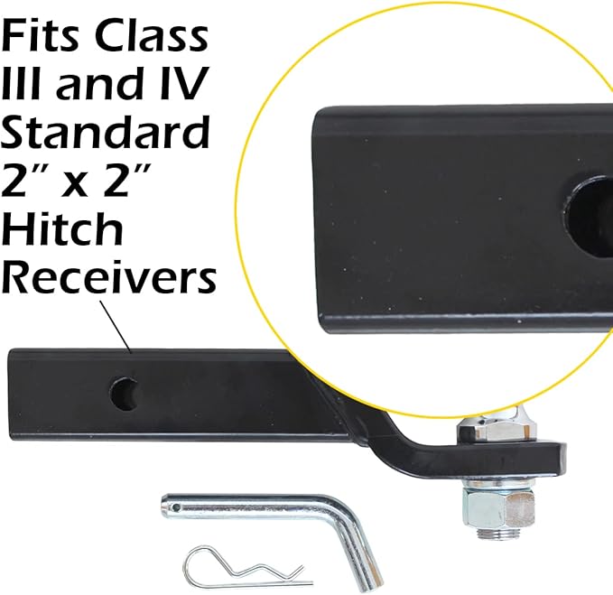 MaxxHaul 50547 Trailer Hitch Mount with 2 inch Ball and Pin - Fits 2 inch Receiver 2 inch Drop 7,500 lbs Capacity