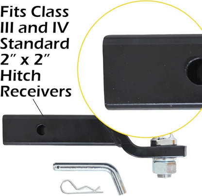 MaxxHaul 50547 Trailer Hitch Mount with 2 inch Ball and Pin - Fits 2 inch Receiver 2 inch Drop 7,500 lbs Capacity