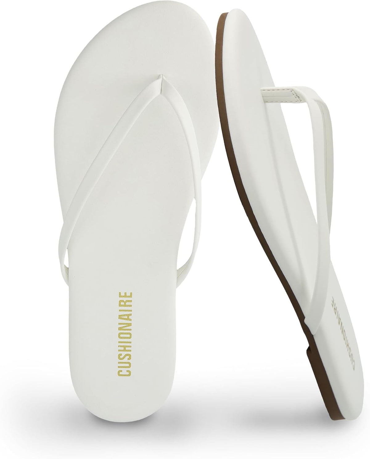 CUSHIONAIRE Cruise Lightweight Womens Flip Flops, Comfortable Beach Sandals for Women with Cushioned Footbed & Flexible Slip On Design
